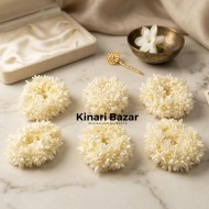 Artificial Jasmine Hair Rubber Bands - Pack of 12 Piece.