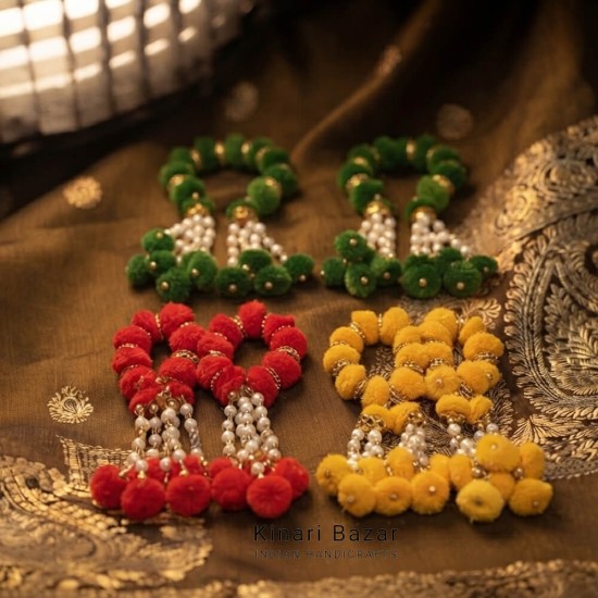 Traditional Pom Pom Latkan Bangles - Pack of 6 Pairs