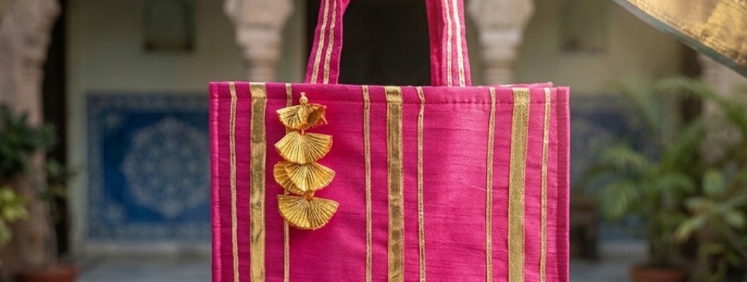 Gota Patti Silk Handbag