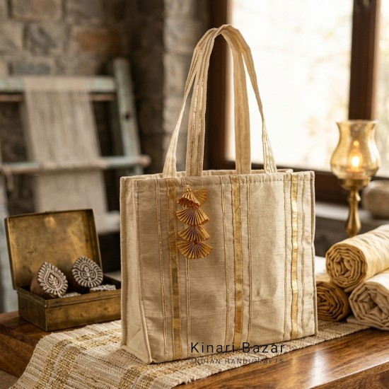 Gota Patti Silk Handbag