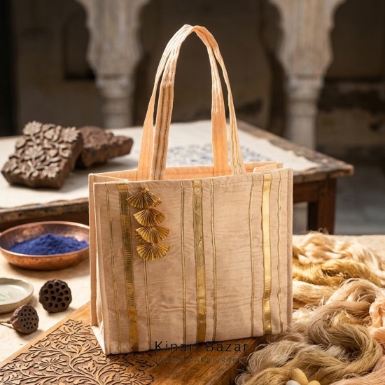 Gota Patti Silk Handbag