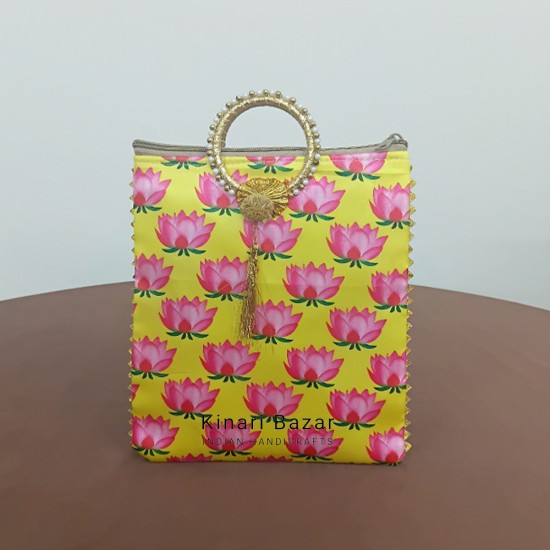 Lotus Pichwai Print Bags Lotus Pichwai Print Bags