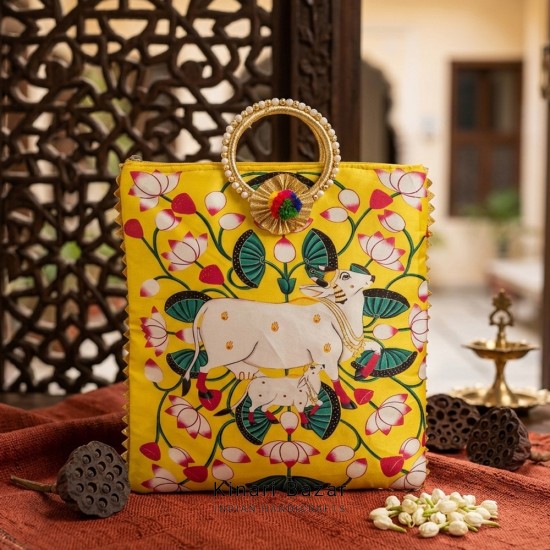 Pichwai Cow Print Handbags