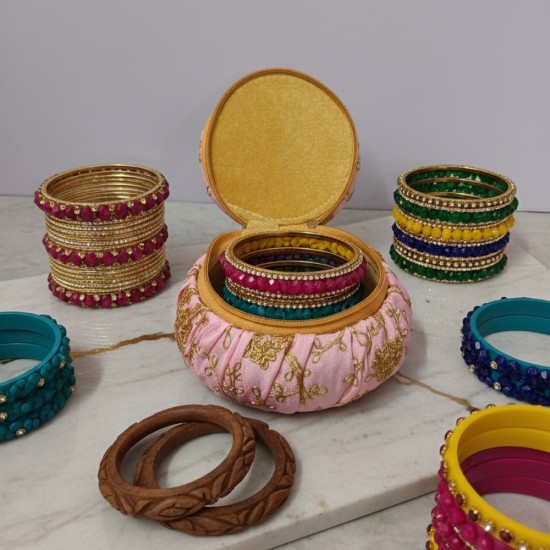 Round Embroidered Bangle Gift Box