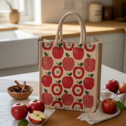 Apple Print Jute Bag
