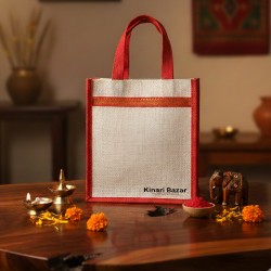 Ganesha Print Jute Handbag