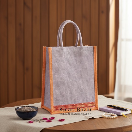 Jute Bag With Zari Lace