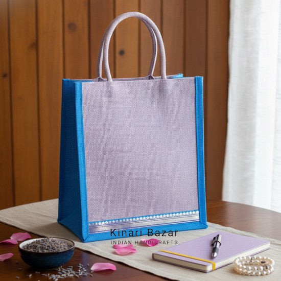 Jute Bag With Zari Lace