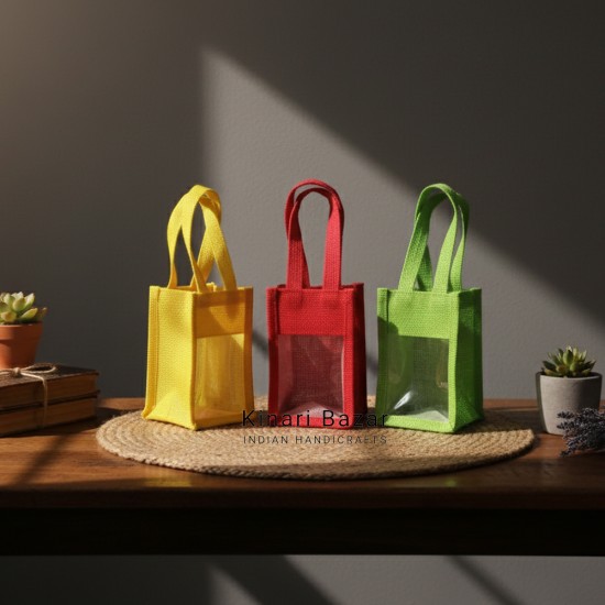 Transparent Jute Bags for Wedding Gift