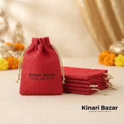 Color Jute Potli Bags Size 5x4 Inch