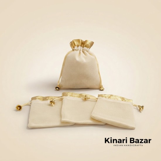 Poly Jute Gift Pouches - Size: 5x7 Inch (13x18 cm)