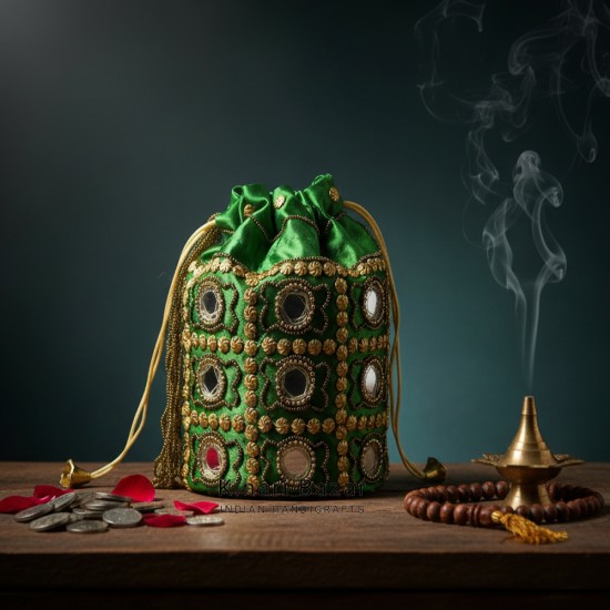 Glass Beads Handmade Potli Bag