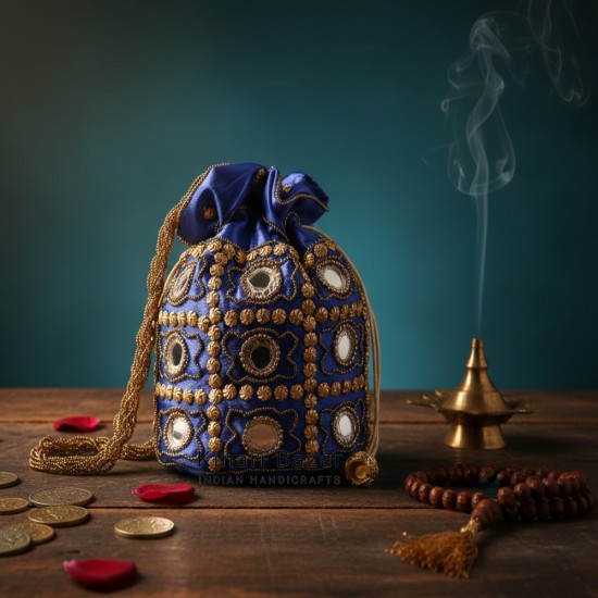 Glass Beads Handmade Potli Bag