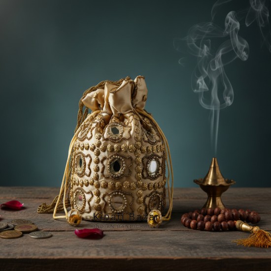 Glass Beads Handmade Potli Bag