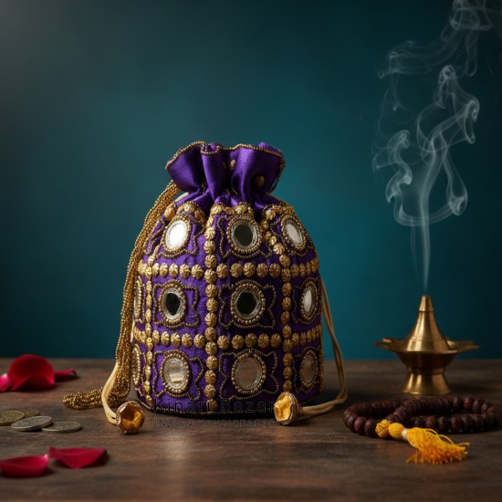 Glass Beads Handmade Potli Bag