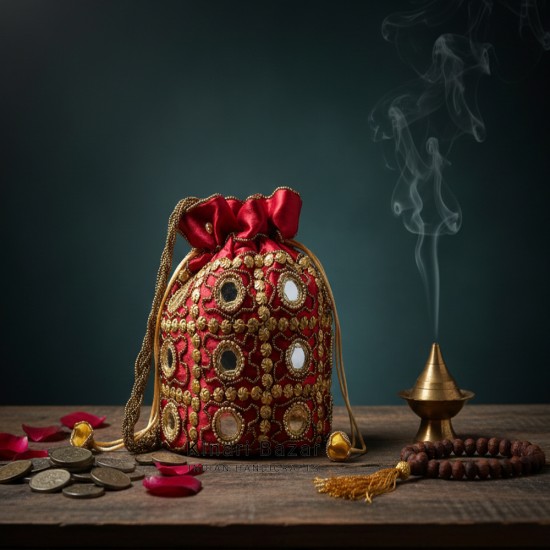 Glass Beads Handmade Potli Bag