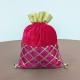 Gota Check Velvet Potli Bags Gota Check Velvet Potli Bags