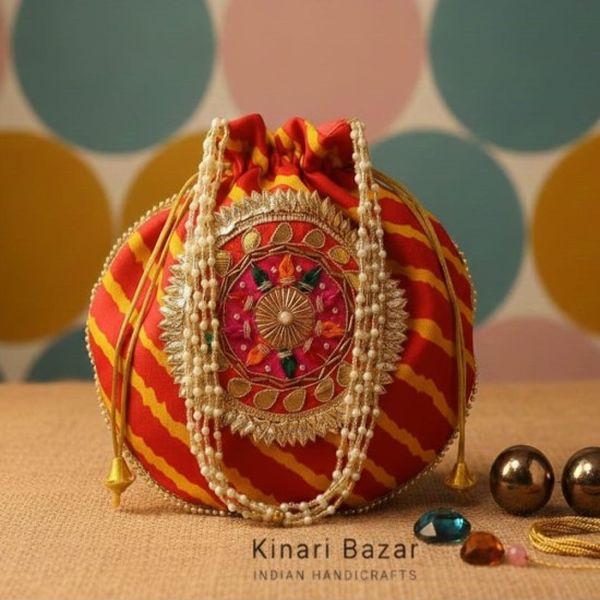 Gota Leheriya Potli Bags