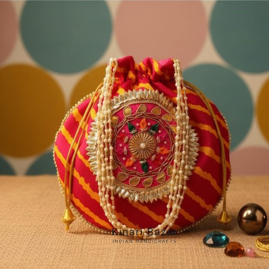 Gota Leheriya Potli Bags