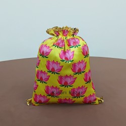 Lotus Print Potli Bags Lotus Print Potli Bags