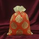 Paan Print Silk Drawstring Gift Potli Bags