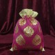 Paan Print Silk Drawstring Gift Potli Bags