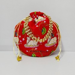 Pichwai Print Cow Matka Potli Bags Pichwai Print Cow Matka Potli Bags