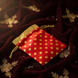 Polka Dot Drawstring Potli Bag