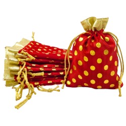 Polka Dot Drawstring Potli Bag Polka Dot Drawstring Potli Bag