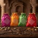 Satin Kolam Print Potli Bags