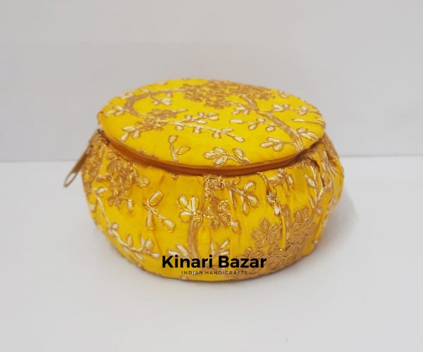 Round Embroidered Matki Bangle Boxes