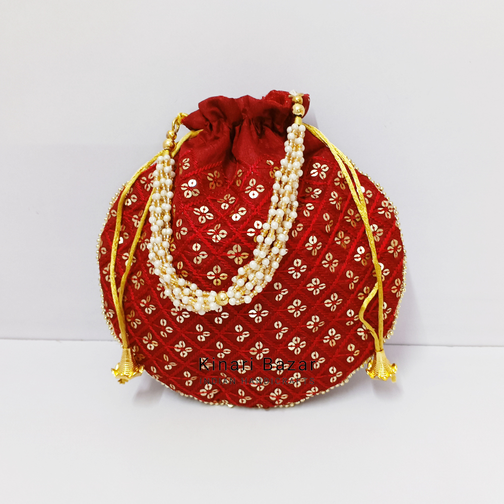 GULNARA Designer Potli Bag, Wrist Bag, Handmade Indian Wedding Purse, Potli  Bag for Wedding, Potli, Zardosi Potli, Clutch, Drawstring Pouch - Etsy