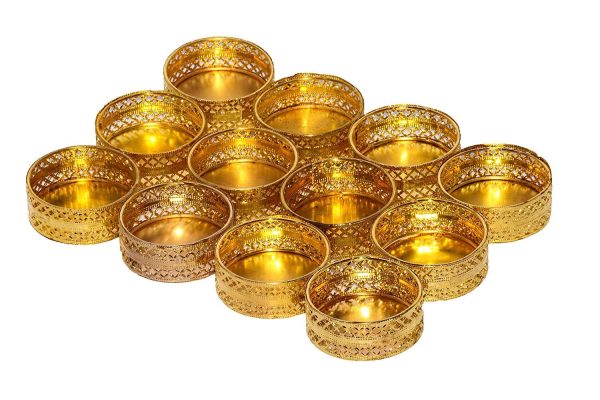 Golden Small Round Katori Tealight